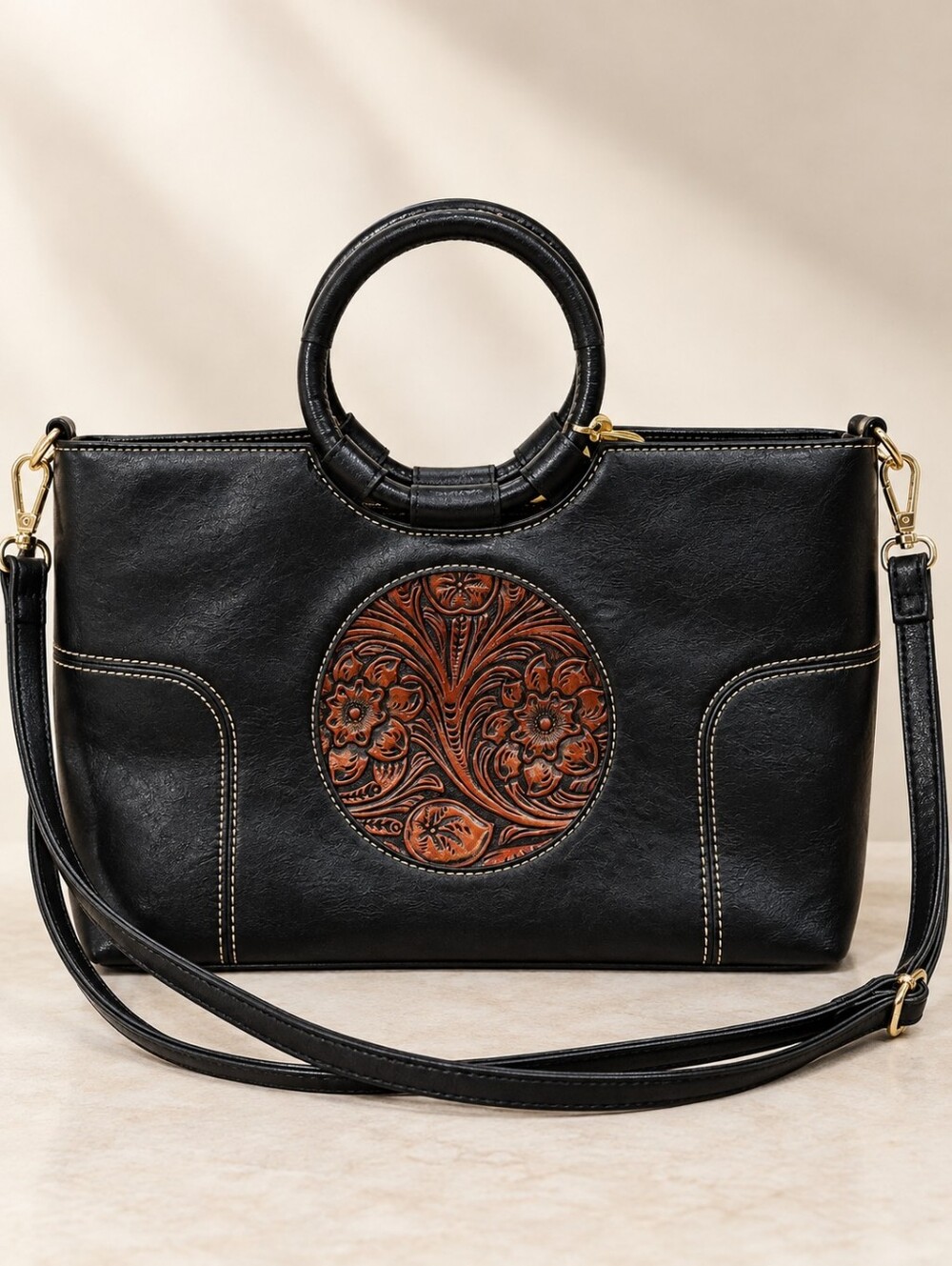 Vintage Style Old Money Retro Minimalist Faux Leather Bag